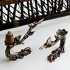 Ornamento Queimador de Incenso de Liga Estilo Chinês Decoração de Mesa Porta Incenso para Casa Metal Presente Estilo Étnico Criativo