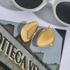 Europa y Estados Unidos alto sentido oro 18K acero inoxidable simple liso geométrico pendientes pendientes acero inoxidable joyería de moda al por mayor
