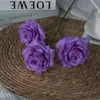 Flores de Rosa Artificiales de 3 Cabezas para Boda, Decoración de Salón de Bodas de Alto Valor, Pared de Fondo de Rosas, Materiales Florales Especiales al por Mayor