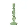 Candelabro de vidro verde estilo vintage, adequado para mesas de jantar em casa, criando uma atmosfera romântica, ideal para casamentos, pousadas e quartos modelo como ornamentos decorativos.