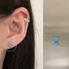 Clavos de Hueso de Oreja de Estrella Pequeña de Ópalo Colorido Clavos de Oreja de Acero de Titanio Clavos de Estrella para Agujeros de Oreja