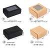 Caja de Avión de Papel Kraft Transfronteriza Jabón Artesanal Cartón con Ventana al por Mayor Mini Joyería Tarjeta Blanca Tarjeta Negra Caja Pequeña