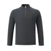 Camiseta Base de Terciopelo Alemán Doble Cara con Media Cremallera y Cuello Alto para Hombre, Otoño Invierno, Manga Larga, Deportiva, Casual, Ropa Interior, En Stock, Venta al por Mayor de Fábrica