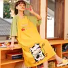 Pijama de Manga Corta de Verano para Mujer Nuevo Holgado Talla Grande Hermana Gordita Camisón Pijama de Dibujos Animados Ropa de Casa