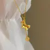 Colar Pingente de Moeda Cavalo Fazedor de Dinheiro Acessórios para Mulheres, Corrente para Clavícula, Luxo Leve, High-End, Novo Estilo Chinês Joia de Pescoço