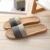 Venta al por mayor de fábrica lino primavera y verano algodón y lino pantuflas viscosa cuatro estaciones parejas hombres y mujeres cuenca piso madera piso interior hogar