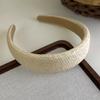 Diadema de Paja de Ala Ancha Estilo Vacacional para Mujer, Diadema Bohemia para Uso Diario, Coletero, Parte Superior Alta del Cráneo, Pasador para el Cabello para Lavarse la Cara