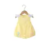 Mameluco dulce de hombros anchos para bebé y niño pequeño, verano super lindo estilo coreano bebé niña sin mangas capullo de flor triángulo mameluco