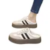 Meias-pantufas para Mulheres Primavera e Verão Roupa Externa 2025 Novas Pantufas Super Populares de Solado Grosso Bico Aberto Sapatos Fáceis de Calçar Sapatos Casuais
