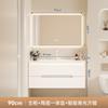 Lavabo de cerámica de gran diámetro combinación de mueble de baño lavabo grande lavabo cerámico integrado lavabo oceánico tamaño grande lavabo de vientre para baño