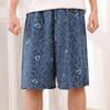 Pantalones de pijama de verano de algodón y seda para hombre, pantalones cortos casuales finos, sueltos, para uso exterior, para el hogar, pantalones deportivos de talla grande