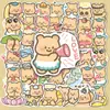 100 pegatinas de dibujos animados coreanos de oso de mantequilla, lindas pegatinas de expresión de oso para decoración de bolsas, cuadernos y cuentas.