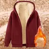 Sudadera cálida de invierno con forro polar engrosado para hombres y mujeres, chaqueta casual holgada para parejas, conjunto de 2 piezas