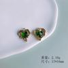 Accesorios de joyería DIY: pendientes colgantes de aleación con incrustaciones de perlas y diamantes de imitación en forma de corazón derretidos, accesorios de joyería