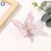 Qiyue Clip mariposa coreano de imitación de ácido acético para sujetar el cabello, clip tiburón para lavar el cabello, 7.5cm, horquilla de alta gama que combina con todo, adorno para el cabello