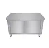 Bancada de Aço Inoxidável Personalizada, Mesa de Montagem com Porta de Correr para Cozinha e Restaurante, Mesa de Carga, Mesa de Operação de Passagem Única e Dupla