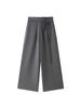 Pantalones de Moda Parisina Modernos con Pliegues Laterales de Estilo Nuevo Otoño e Invierno, Pantalones Largos Fluidos de Pierna Ancha Tendencia para Mujer