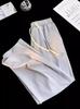 Pantalones casuales de hombre de moda, tubo recto, holgados, de verano, finos, de seda de hielo, pantalones deportivos, pantalones de tiro bajo, una generación de cabello