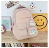 Nova mochila lisa para meninas, mochila escolar leve e protetora da coluna, mochila de grande capacidade para estudantes do ensino médio
