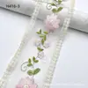 8.5cm Encaje Malla Adorno de Encaje Accesorio para el Cabello Cinta Flor de Rosa Bordado DIY Lazo Hecho a Mano Cinta