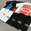 Venta a largo plazo de la serie Corteiz Devil Island, con un estampado de logo de letras en una camiseta de cuello redondo y manga corta, un estilo de algodón ajustado para ventas transfronterizas