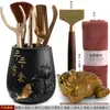 &Frete Grátis Cerimônia do Chá Seis Cavalheiros Combinação Conjunto Completo Acessórios para Conjunto de Chá Kung Fu Colher de Chá de Bambu Pinças Pinças Madeira Maciça