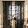 Nova cortina de renda pastoral francesa semi-sombreada com espelho redondo para sala de estar, cortina para janela saliente, tela para janela de sacada, transfronteiriça