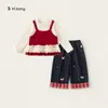 Ropa para Niños Youbao Tops para Niñas Primavera y Otoño Elegante Falso Dos Piezas Camiseta Base para Bebé Camiseta de Encaje para Niños Manga Larga
