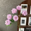 Flores Artificiales con 6 Cabezas de Peonías y Flores de Durazno, Decoración de Bodas de Alta Gama, Arreglos Florales Terminados, Flores Falsas al por Mayor en Stock