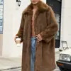 CI Cross-Border N0175 Casaco de Pele Sintética Masculino Outono/Inverno Novo Estilo Casaco Longo Masculino de Gola Quadrada Estilo Europeu e Americano