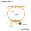 Pulseira de Amor Geométrica com Cravação de Diamantes em Aço Inoxidável Banhado a Ouro Europeia e Americana Transfronteiriça Design Ajustável Joia Versátil Retrô Francesa