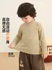 Camiseta base Kaka Panda para meninos, camiseta de manga comprida de inverno para crianças, base para meninas, roupas de inverno, blusa de outono e inverno para bebê