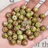 Luz de Palacio Vintage Estilo Francés Lujo Ligero Barroco Pintura al Óleo Cuentas de 12 mm Pulsera DIY Colgante para Coche Cuentas Sueltas con Agujero Recto