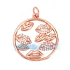M18 L26 K07 Accesorios para joyería DIY colgante de cobre puro colgante pequeño luna triángulo corazón de melocotón redondo marca