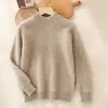Suéter pullover grueso 100% lana para niños y niñas, camiseta base tejida para niños mayores y pequeños, suéter cálido