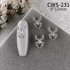 Joyería para decoración de uñas con diamantes 2024, nuevo estilo retro oscuro de Halloween, personalidad de araña, accesorios de aleación de calavera para uñas