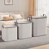 Bolsa de Armazenamento de Grande Capacidade com Zíper Colcha Seta Cinza para Organizar Roupas Saco para Guardar Colcha Cesto de Armazenamento para Embalagem de Mudança
