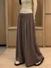 Falda-pantalón de verano fina, casual y de corte holgado para mujer, con bordes volantes y detalles plisados, versátil y con una caída relajada