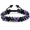 Pulsera de Ojo de Tigre Ojo de Gato Doble Fila Pulsera de Obsidiana con Venas Rojas Turquesa Pulsera de Fantasma Verde Pulsera de Piedra Natural