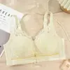 Sutiã de Renda Respirável Fino de Verão para Mulheres, Minimizador de Seios Grandes, Push-Up, Ajustável, Sem Fio