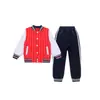 Ropa de Jardín de Infancia Británica Ropa de Primavera y Otoño Traje Azul de Tres Piezas Ropa de Béisbol de Algodón Ropa de Clase para Estudiantes de Primaria Uniformes Escolares Deportivos