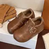 Solado grosso interior elevador pelúcia couro Birkenstock sapatos femininos 2026 novo estilo inverno sapatos femininos slip-on botas de neve sapatos de algodão