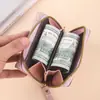 Nueva Moda Coreana Billetera Corta con Cremallera para Mujer Bordada en Forma de Corazón Bolso Clutch Color Sólido Simple Monedero Tarjetero