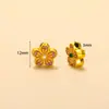 Pingente Tradicional Flor Gota de Óleo Dourada Acessórios para Joias DIY Contas Espaçadoras para Colar Pulseira Contas Soltas Materiais
