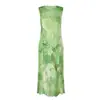 Vestido estilo japonés de Issey Miyake con un toque de alta gama, estampado elegante, corte holgado, falda versátil de longitud media, drapeado, vestido moderno y elegante