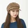 Estilo Coreano Ins Etiqueta Pequeña Retro Británico Sombrero Octagonal para Mujer Otoño Invierno Celebridad de Internet Casual Versátil Moda Gorra de Pliegues Tendencia