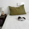 Funda de almohada estilo minimalista, color liso individual, juego de almohadas de algodón puro para uso doméstico, 48 cm x 74 cm, funda interior para núcleo de almohada, a juego estilo Ins