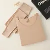 Nuevo Conjunto de Ropa Interior Térmica Adelgazante Sin Costuras de Modal 2026 para Mujer, Ropa Interior Delgada Cálida, Capa Base para Embellecer la Piel