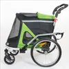 Remolque de Bicicleta Plegable para Exteriores/Transportadora de Mascotas Dos en Uno Hecho de Aleación de Aluminio Completa para Mascotas/Perros Medianos a Grandes
