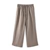Calça Reta de Linho Puro Feminina Primavera e Verão Fina Novo Estilo Coreano Solta Visual Emagrecedor Cintura Alta Calças Harem Femininas